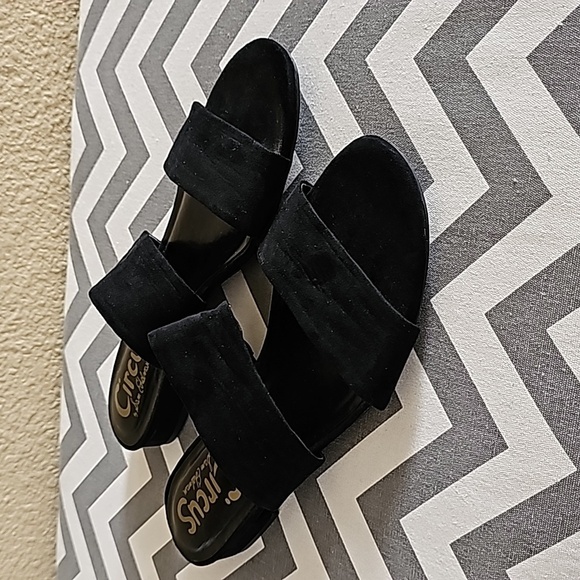 Sam Edelman Circus black strappy slides 7.5 - Picture 1 of 4